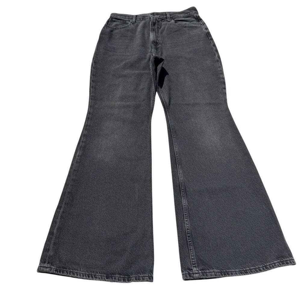 Levi’s Premium 70s High Flare Jeans Women’s Charcoal Gray 30x30 Wide Leg Baggy